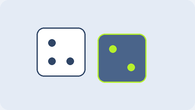 Two illustrated dice